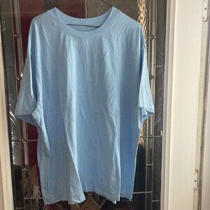 Tek Gear Womens Size 1X Lt Blue On The Go Short Sleeve Stretch Soft Crew T-Shirt